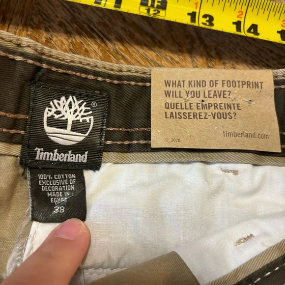 NWT TIMBERLAND Mens Chino Short 10 in Inseam Casual Flat Front Khaki Short Sz 38 - Picture 5 of 5
